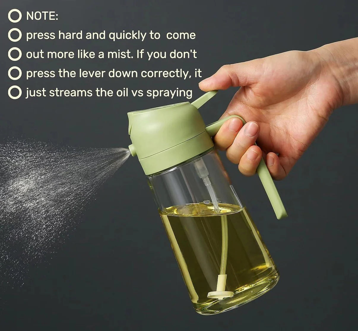 DrizzleMaster - 2 in 1 Oil Dispenser Glass Bottle